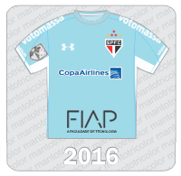 Camisa de Goleiro São Paulo FC - Under Armour - 2016 - Copa Airlines FIAP Votomassa Patch Libertadores 2016