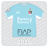 Camisa de Goleiro São Paulo FC - Under Armour - 2016 - Prevent Senior - FIAP Patch Libertadores 2016