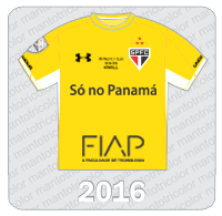Camisa de Goleiro São Paulo FC - Under Armour - 2016 - Só no Panamá - FIAP Patch Libertadores 2016 - Match Date