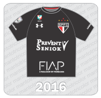 Camisa de Goleiro São Paulo FC - Under Armour - 2016 - Prevent Senior - FIAP - Patch Libertadores - Hero