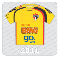 Camisa de Goleiro São Paulo FC - Reebok - BMG - Yazigi - Ale - Go Visa - 2011