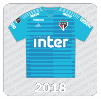 Camisa de Goleiro São Paulo FC - Adidas - 2018 - Banco Inter - Urbano Alimentos - MRV - PES 2019 - Patch Sul-americana