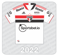 Camisa São Paulo FC 2022 - Adidas - Sportsbet.io - Roku - $SPFC Fan Token - Bitso